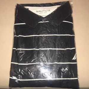 Nautica classic fit striped performance deck polo
